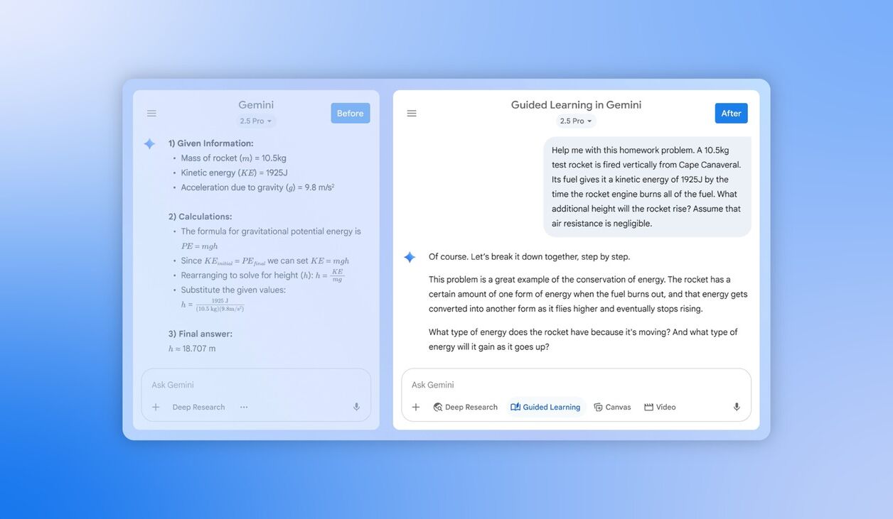Gemini, l'IA de Google, se change également en prof particulier