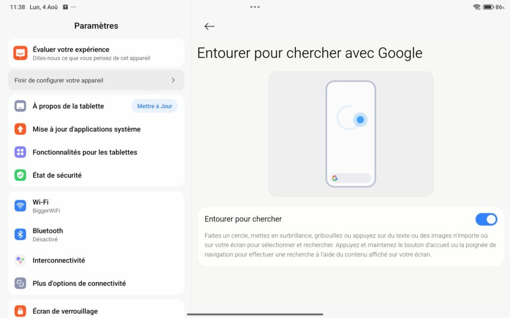 Xiaomi Redmi Pad 2 entouré pour chercher