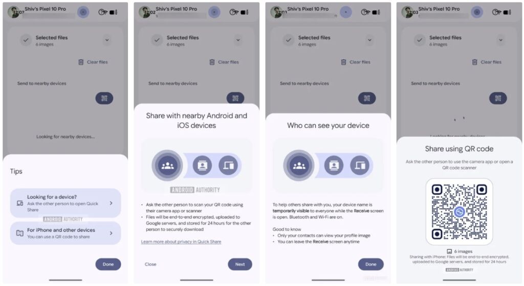 Illustration fonctionnement Quick Share iOS