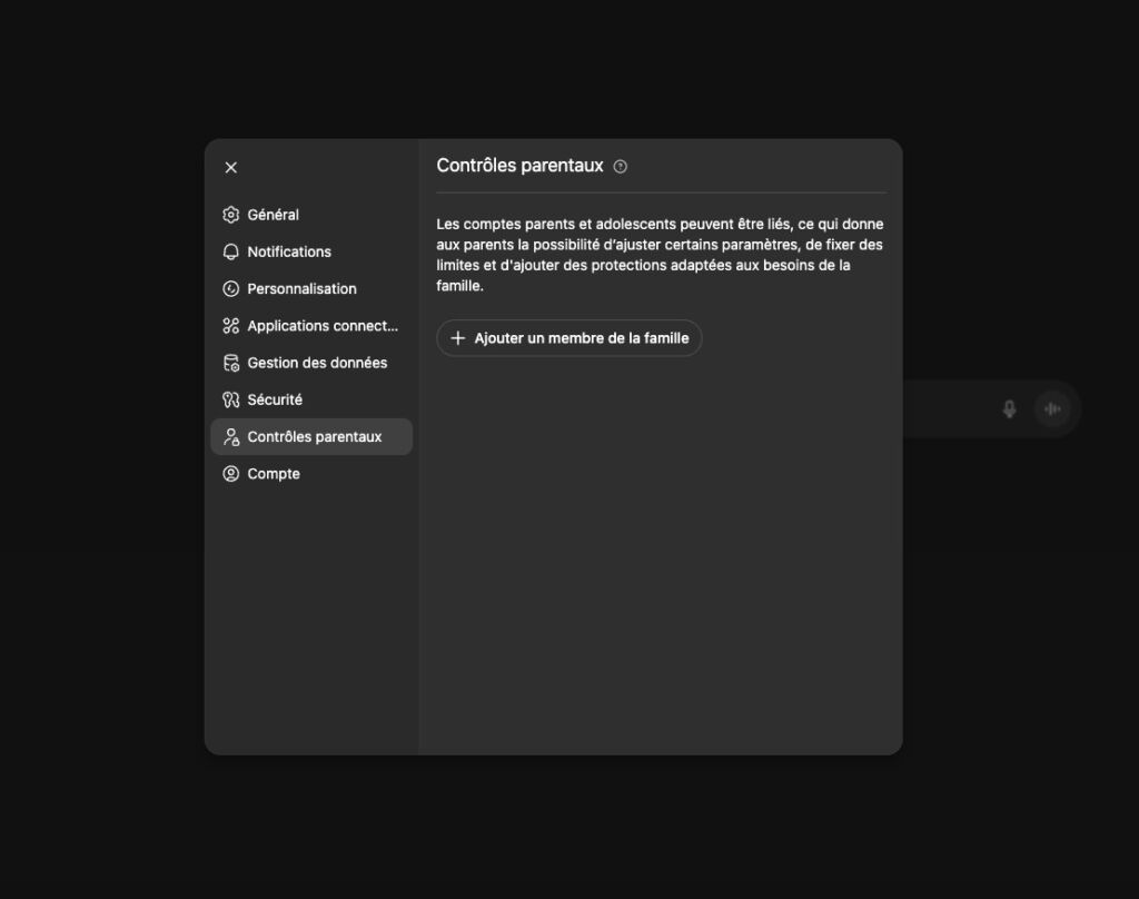 ChatGPT contrôle parental