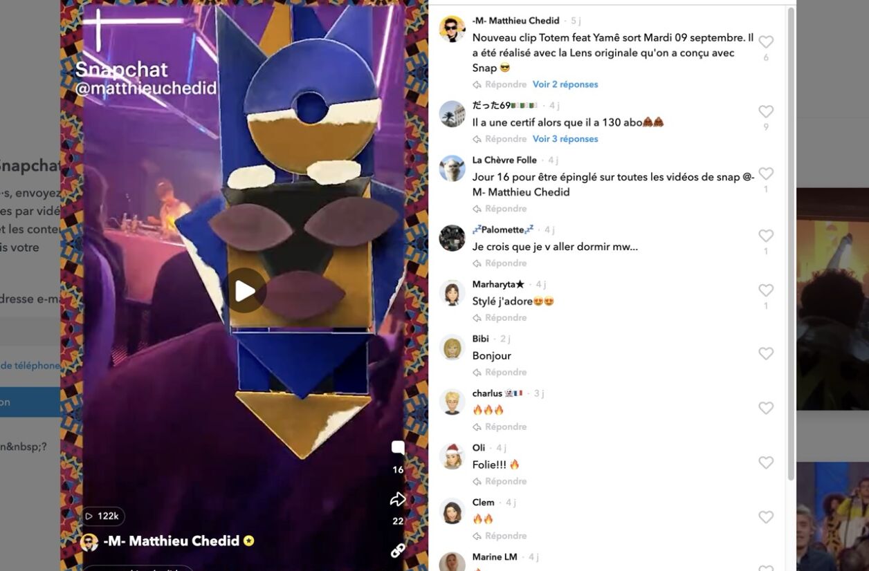 Matthieu Chedid (-M-) lance Totem, le 1er clip en réalité augmentée
