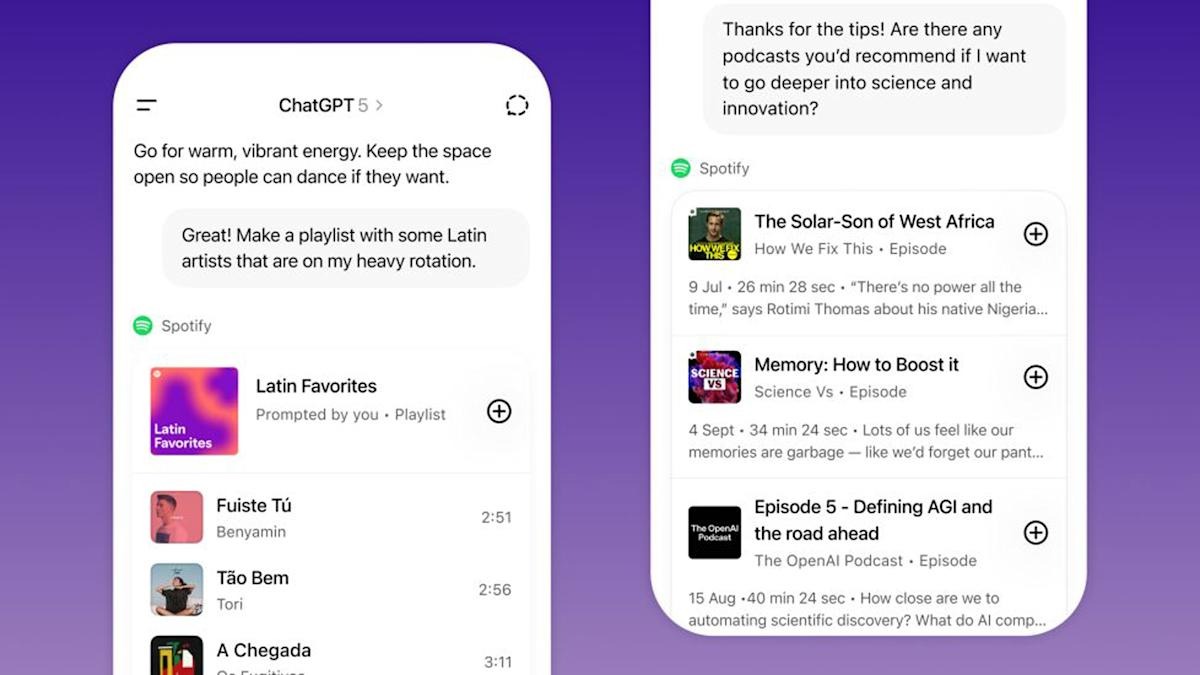 Spotify, Canva et d'autres apps fonctionnent maintenant dans ChatGPT