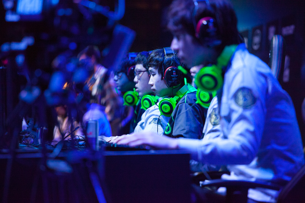 Des joueurs de “League of Legends” aux Intel Extreme Masters, en 2013.