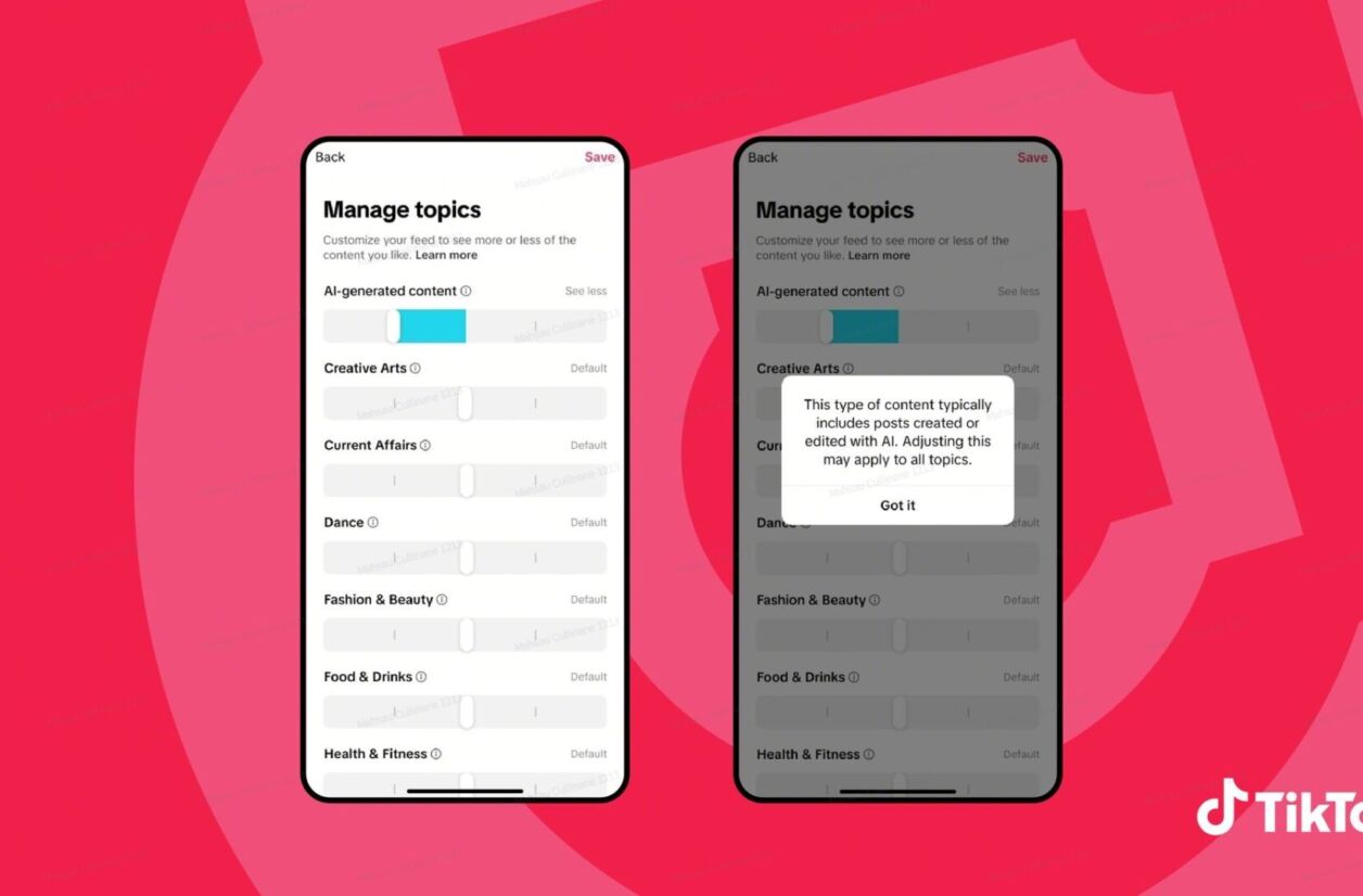 TikTok vous laisse choisir la quantité de contenus IA que vous voulez voir