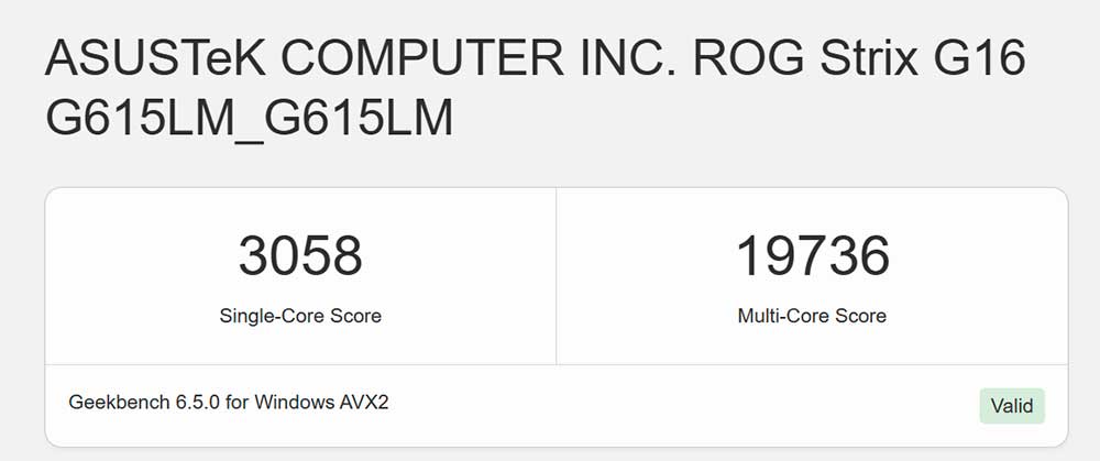 Test Asus ROG Strix G16 (2025)