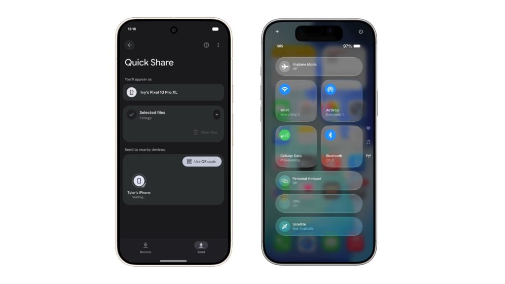 airdrop quickshare android ios