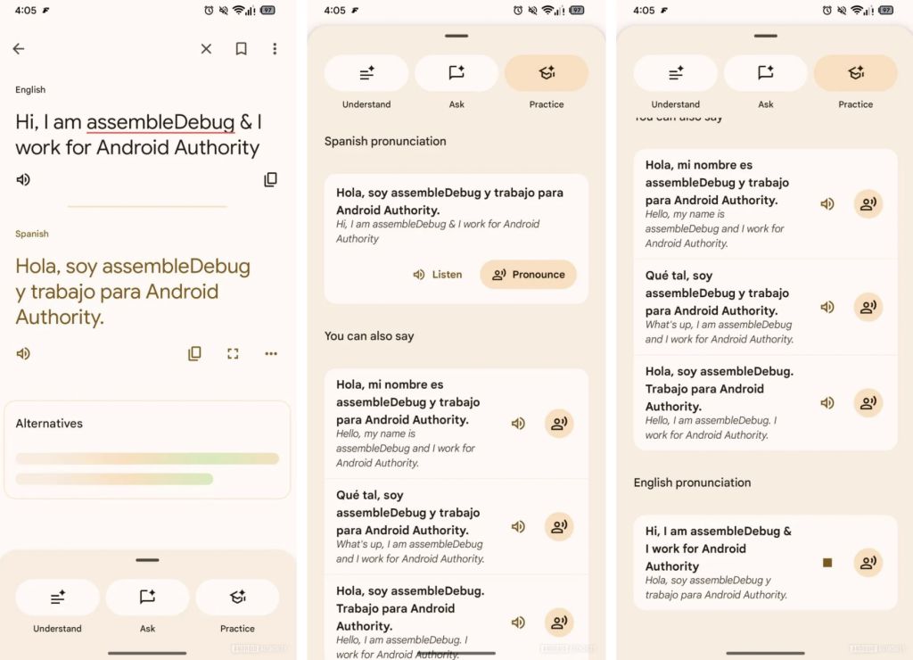 Google Traduction s'entrainer