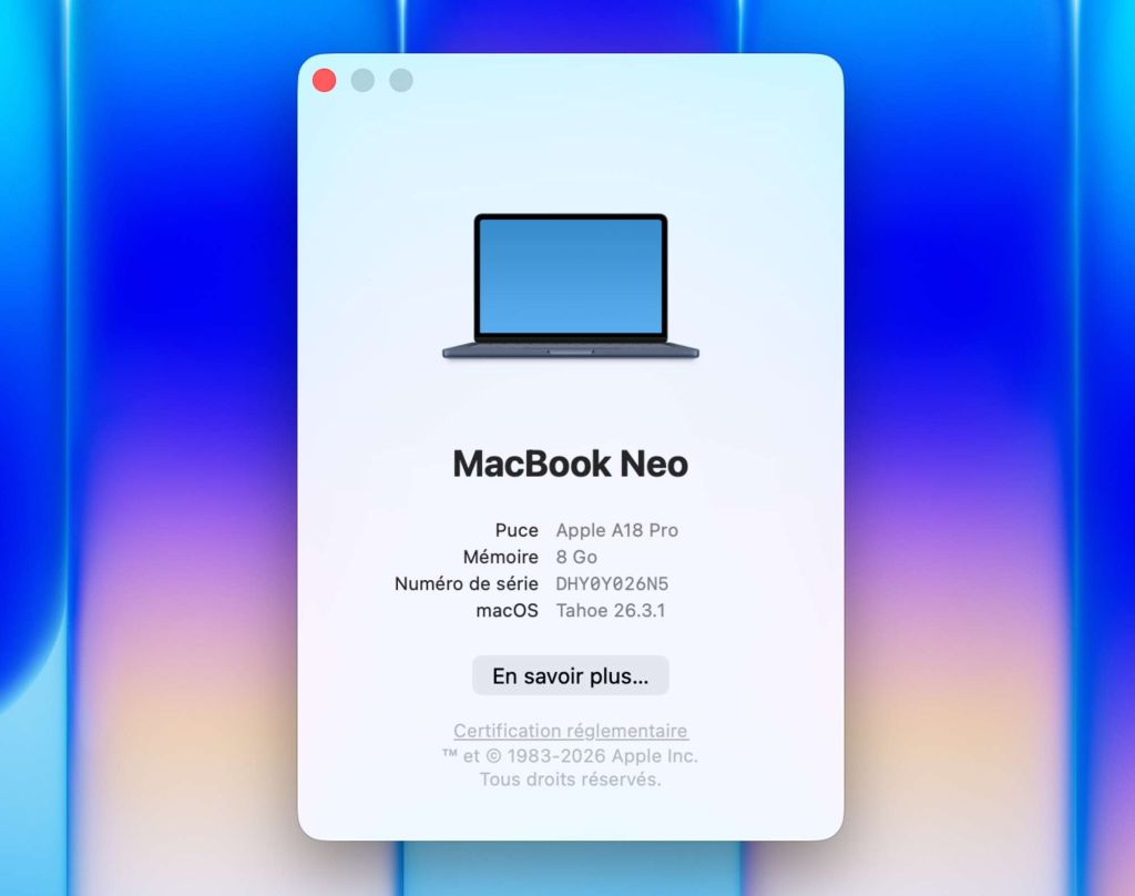 Test Apple MacBook Neo