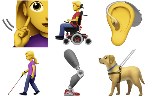 À l'initiative d'Apple, les emojis représentant des personnes handicapées arrivent