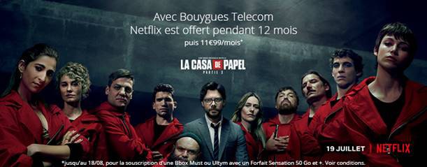 Bon plan - Bouygues Telecom propose une offre avec Netflix inclus pendant 12 mois