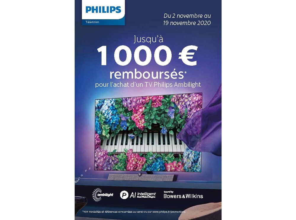 Bon plan – Philips rembourse jusqu’à 1000 euros pour l’achat d’un TV Ambilight (MàJ)