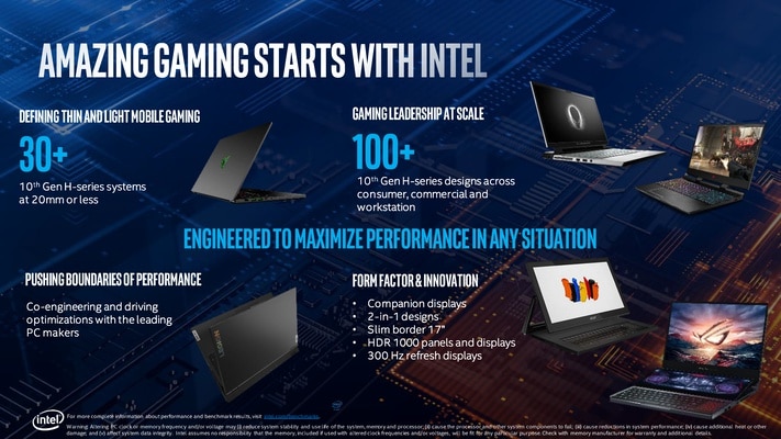 Comet Lake : la 10e génération de processeurs Intel Core de série H arrive