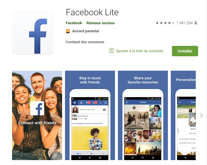 Facebook Lite est maintenant disponible en France