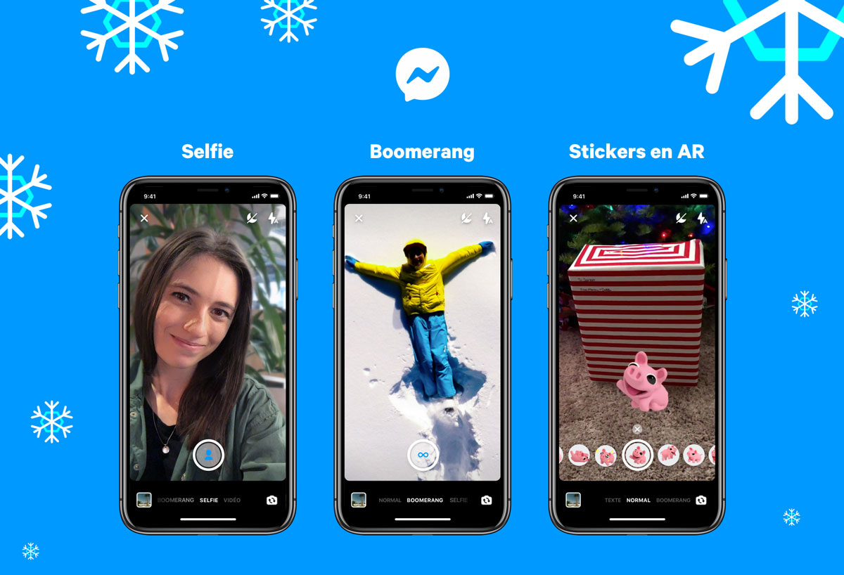 Facebook Messenger : de nouveaux effets caméra et stickers pour les fêtes de fin d'année