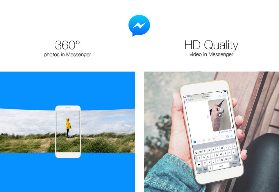 Facebook Messenger permet de partager des vidéos HD et des photos à 360°