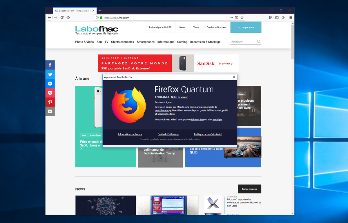 Firefox 67 : vitesse accrue et nouvelles fonctionnalités pour la vie privée