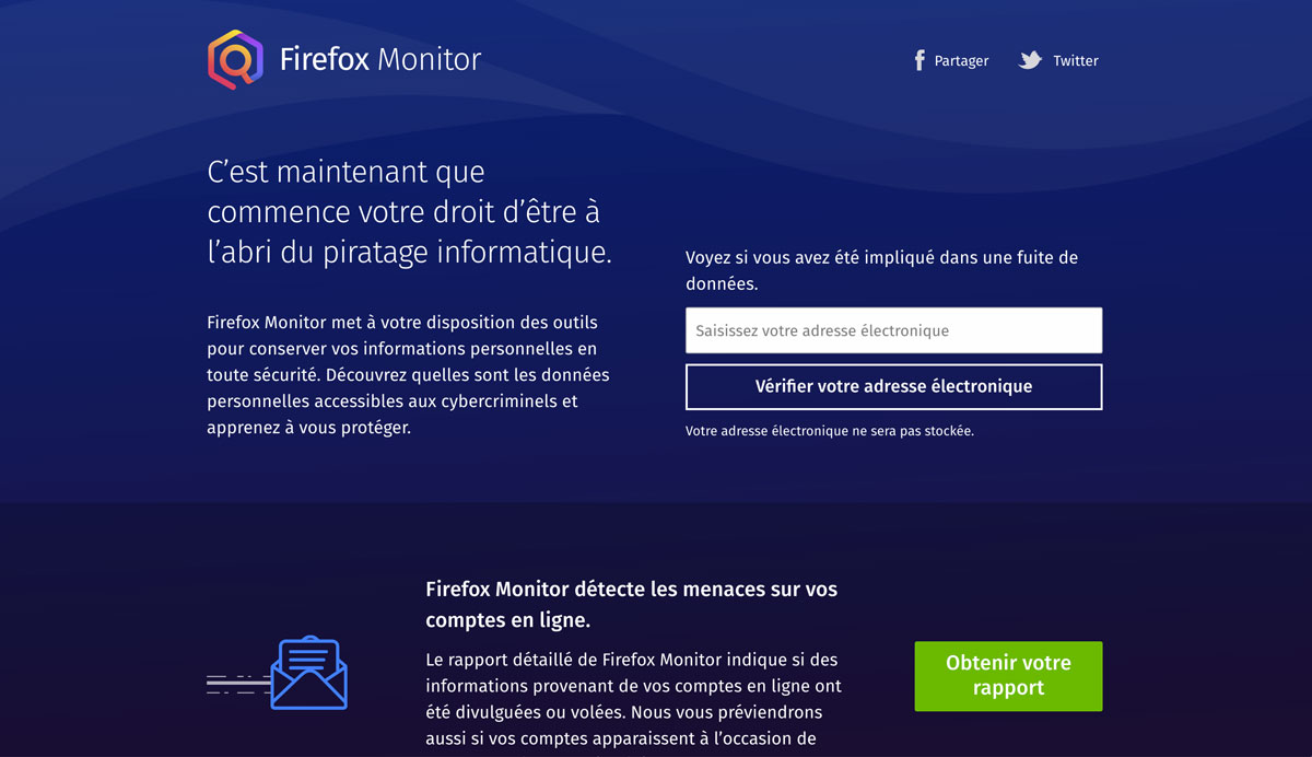 Firefox Monitor est disponible en français et s'invite dans le navigateur