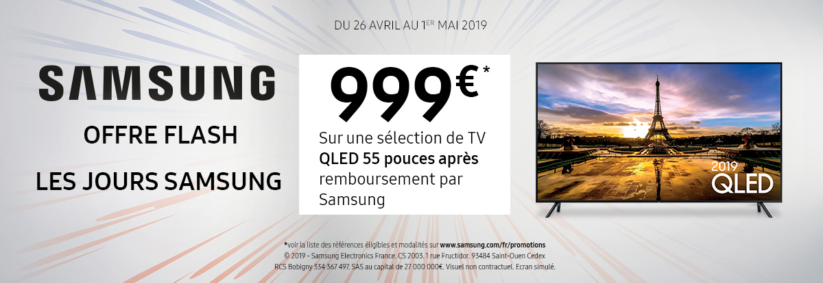 French Days - Samsung propose une ODR flash sur une sélection de TV QLED 55 pouces
