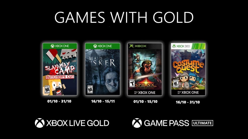 Games with Gold et Xbox Game Pass : les jeux Xbox du mois d'octobre 2020