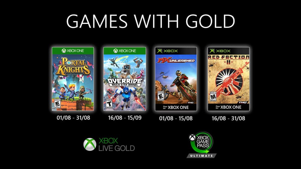 Games with Gold : les jeux Xbox gratuits du mois d'août 2020