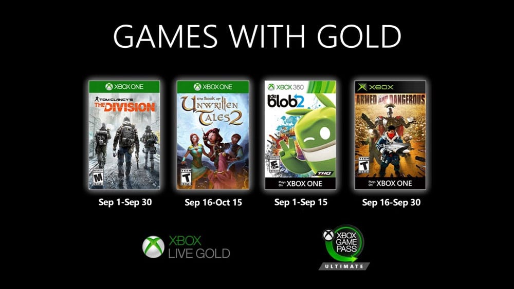 Games with Gold : les jeux Xbox gratuits du mois de septembre 2020