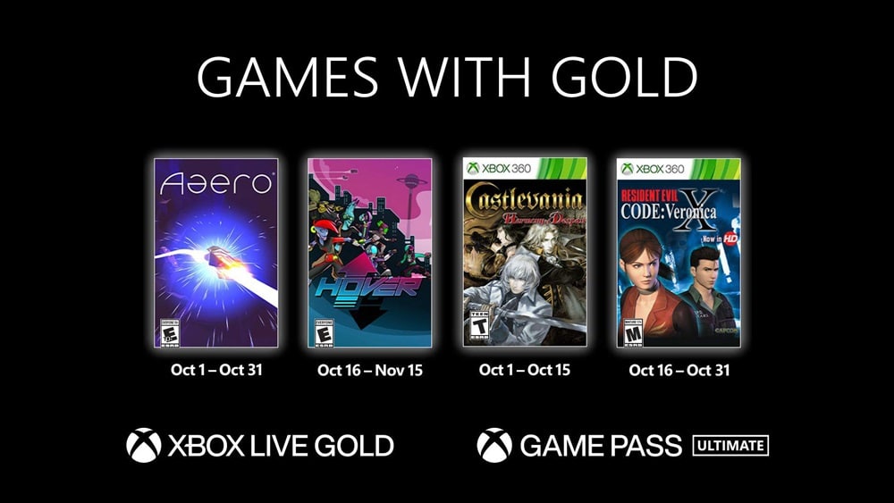 Games With Gold : les jeux Xbox offerts en octobre 2021 sont connus