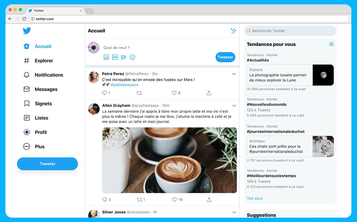 La version Web de Twitter fait peau neuve avec sa nouvelle interface