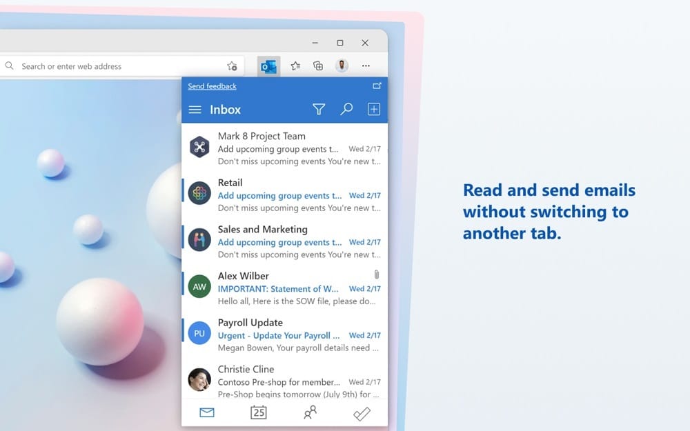 L’extension Microsoft Outlook en avant-première sur Edge