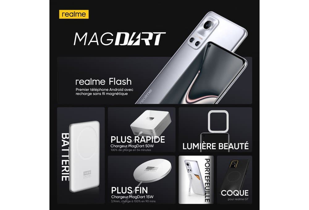 MagDart : Realme officialise ses chargeurs magnétiques jusqu’à 50 W