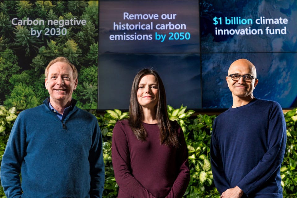 Microsoft veut avoir un bilan carbone négatif d’ici 2030
