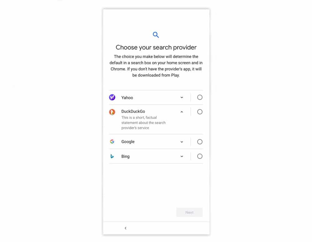 Moteurs de recherche : Google annonce les alternatives qui seront proposées sur Android