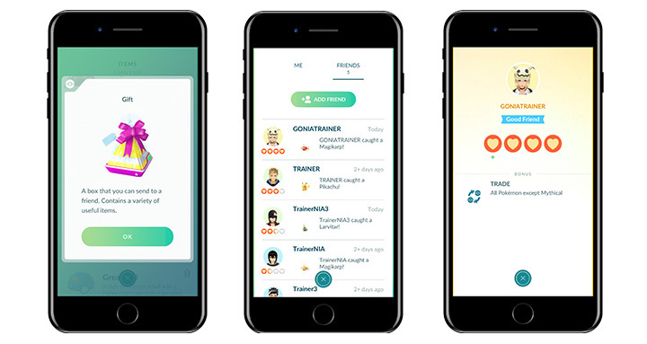 Pokémon Go : très bientôt, petits échanges de Pokémon entre amis