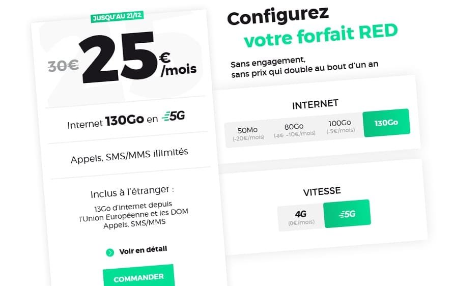 RED by SFR lance un forfait 5G sans engagement à 25 euros par mois
