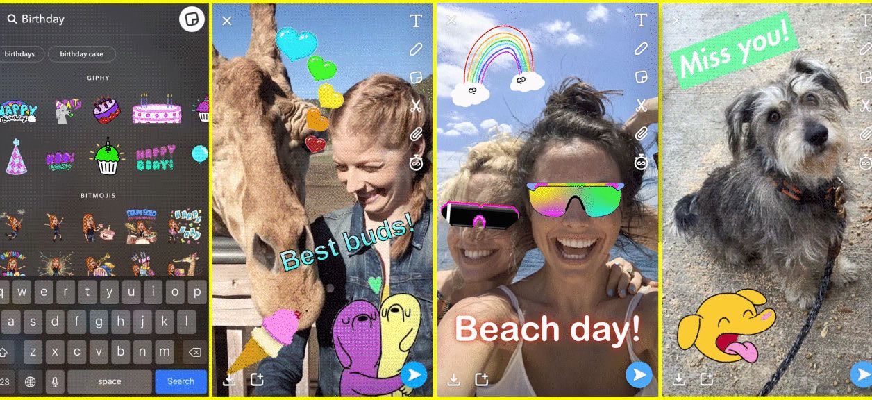 Snapchat ajoute les GIF de GIPHY à son application (et copie Instagram)