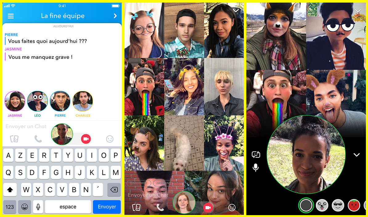Snapchat permet les appels vidéo de groupe et les mentions dans les stories