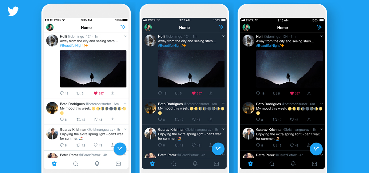 Twitter s'offre un nouveau mode nuit encore plus sombre sur iOS