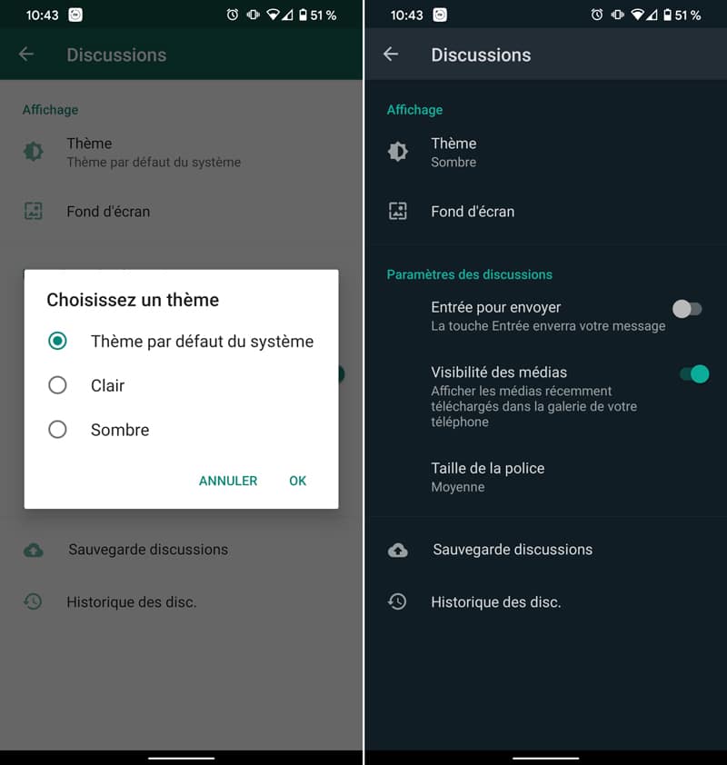 WhatsApp : le mode sombre est enfin disponible sur Android et iOS