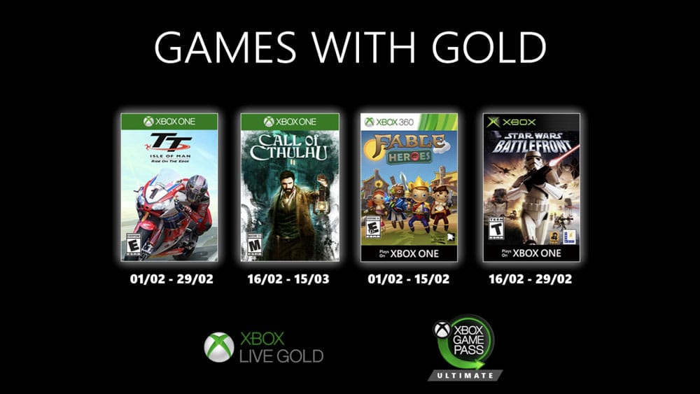 Xbox Games with Gold : les jeux gratuits de février 2020