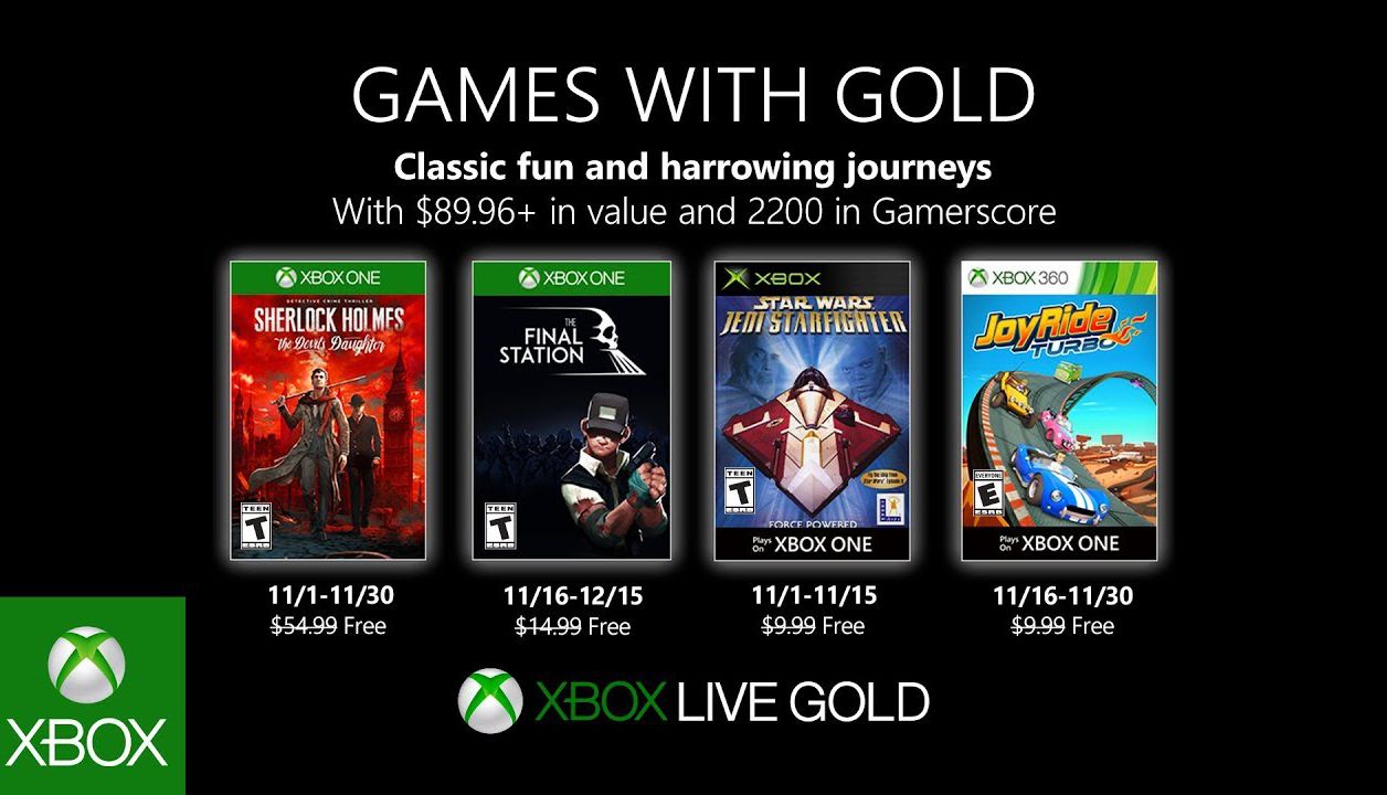 Xbox Games with Gold : les jeux gratuits de novembre 2019