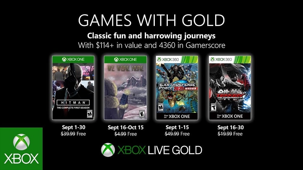 Xbox Games with Gold : les jeux gratuits de septembre 2019